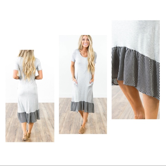 Dresses & Skirts - βοΈπ΅πFrench stripe trim pocket dress size large Dresses & Skirts - βοΈπ΅πFrench stripe trim pocket dress size large
